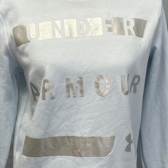 Under Armour Womens Small Light Blue Polyester Long Sleeve Hooded Sweatshirt - Picture 2 of 5